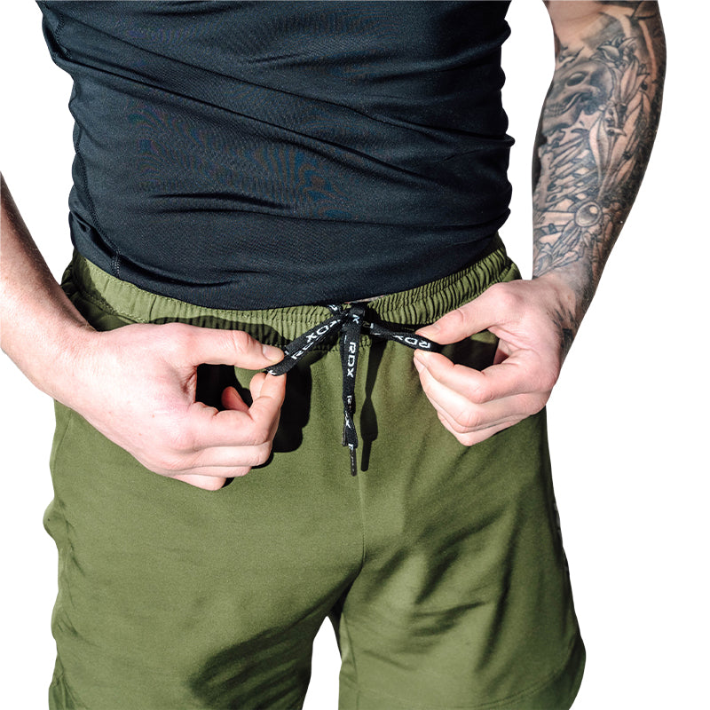 T16 2-in-1 Compression MMA Shorts #color_army-green
