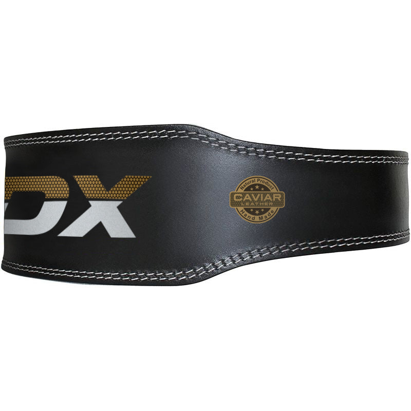 RDX 6R 6 Inch Leather Black Gym Belt#color_blackgolden
