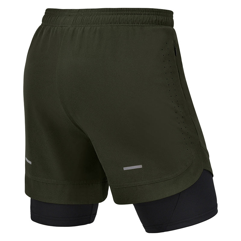 T16 2-in-1 Compression MMA Shorts #color_green