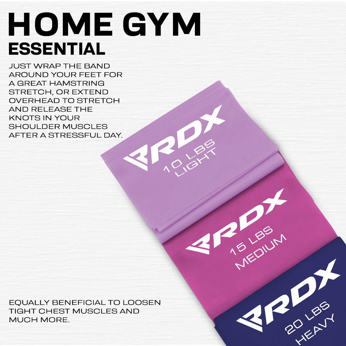 RDX B5 TPE Flat Resistance Training Bands Set
