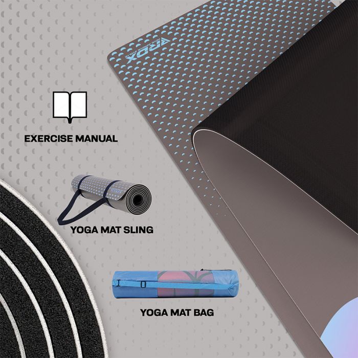 RDX D1 6mm 4-in-1 PU Rubber Yoga Mat Set