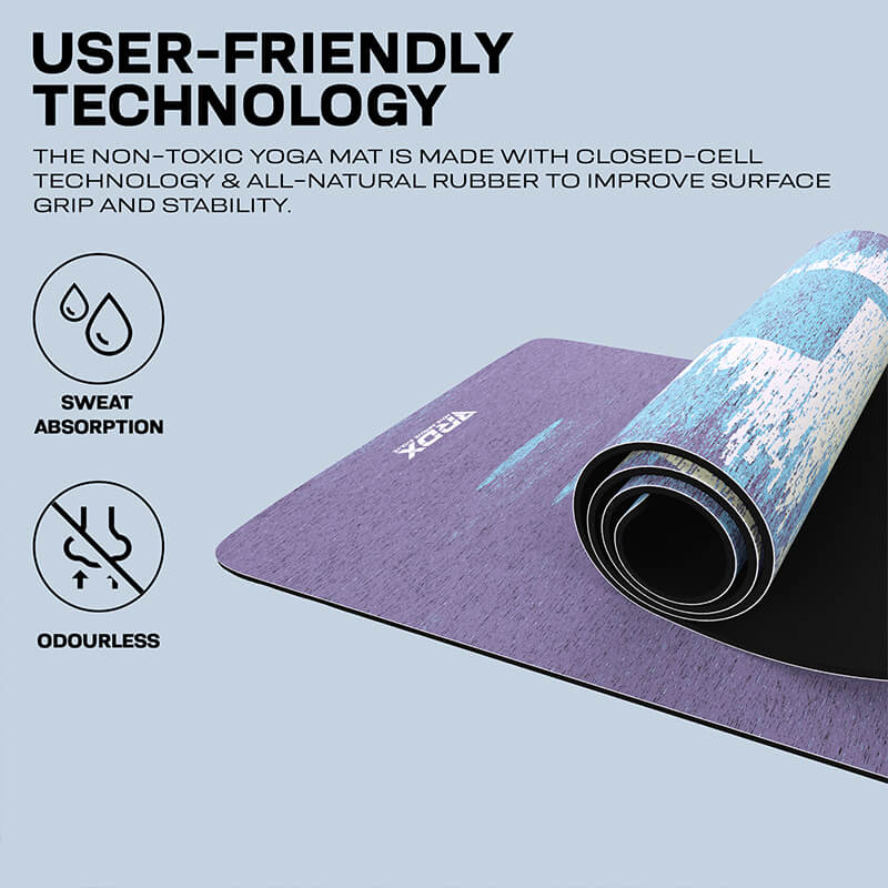 RDX D10 6mm 4-in-1 PU Rubber Yoga Mat Set