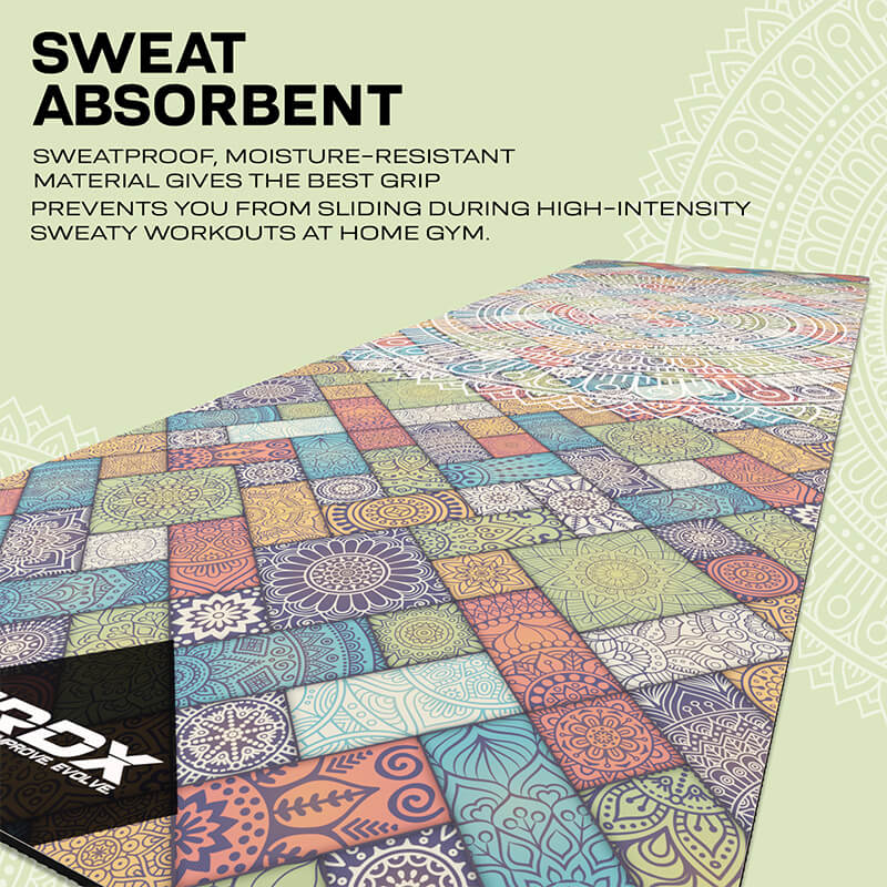 RDX D3 6mm 4-in-1 PU Rubber Yoga Mat Set