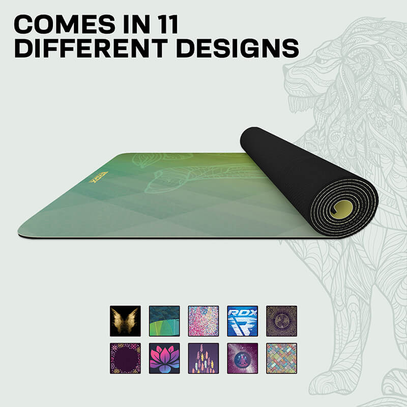 RDX D7 6mm 4-in-1 PU Rubber Yoga Mat Set