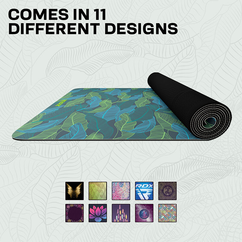 RDX D9 6mm 4-in-1 PU Rubber Yoga Mat Set