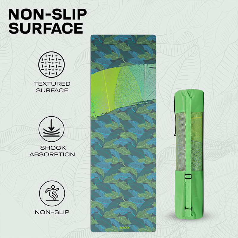 RDX D9 6mm 4-in-1 PU Rubber Yoga Mat Set