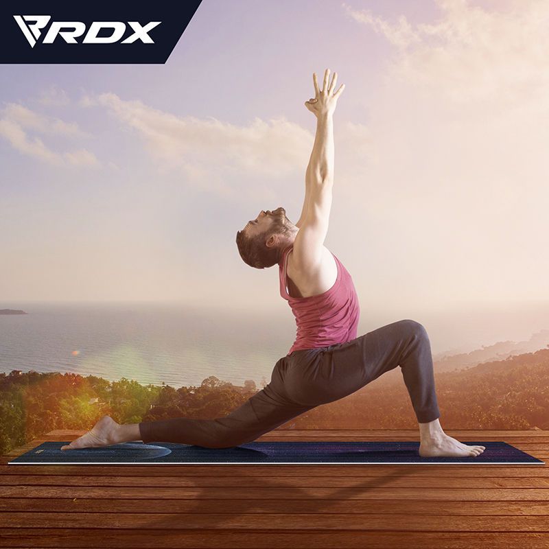 RDX D7 4-in-1 Iris 6mm PVC Yoga Mat Blue Dot Set