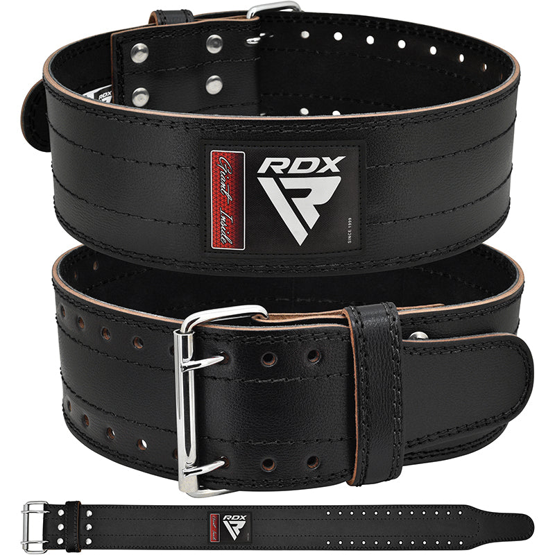 RDX RD1 4†Powerlifting Leather Gym Belt#color_black