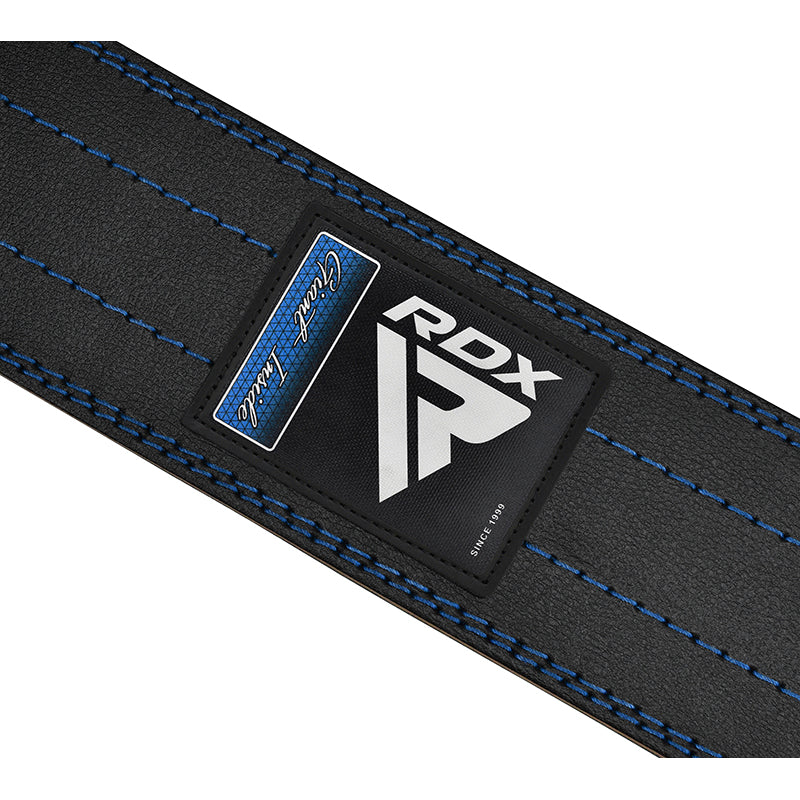 RDX RD1 4†Powerlifting Leather Gym Belt#color_blue