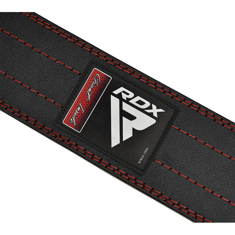 RDX RD1 4†Powerlifting Leather Gym Belt#color_red
