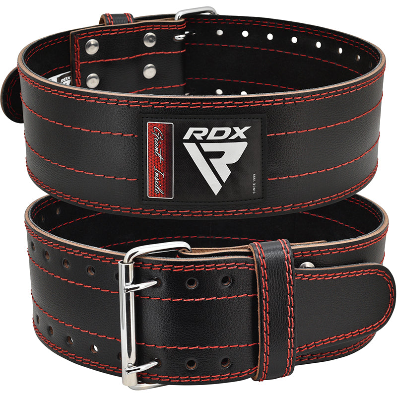 RDX RD1 4†Powerlifting Leather Gym Belt#color_red