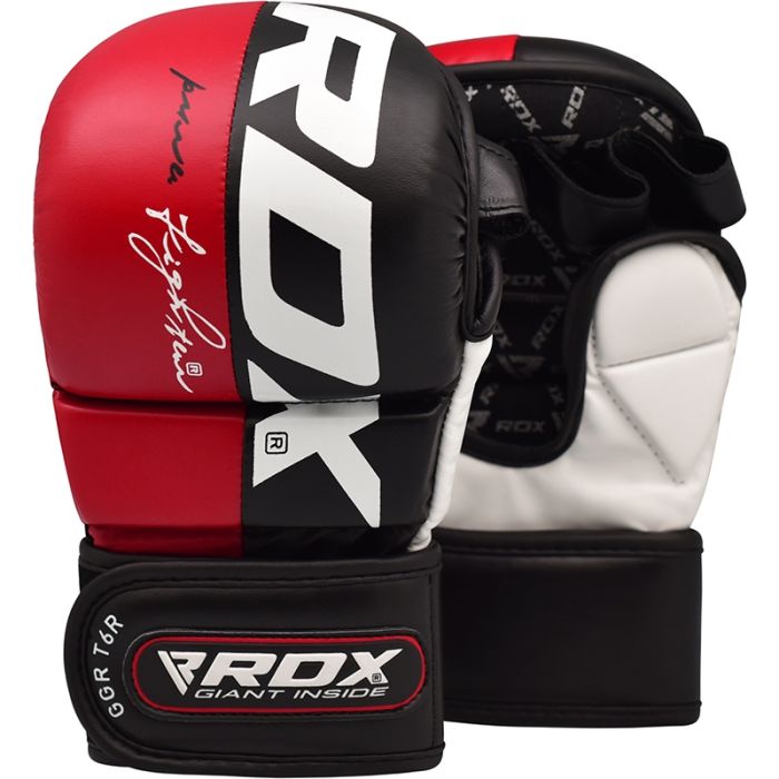 RDX Rex T6 MMA Eldiveni Kırmızı Açık Parmak Sparring ve Antrenman Eldiveni