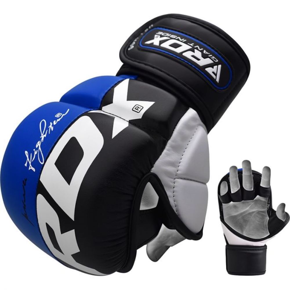 RDX Rex T6 MMA Eldiveni Mavi Açık Parmak Sparring ve Antrenman Eldiveni