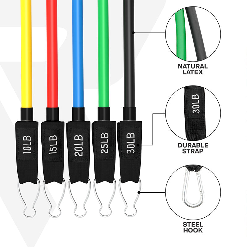 RDX L1 4-in-1 Resistances Tubes set 10-30lbs for Home Gym Workout