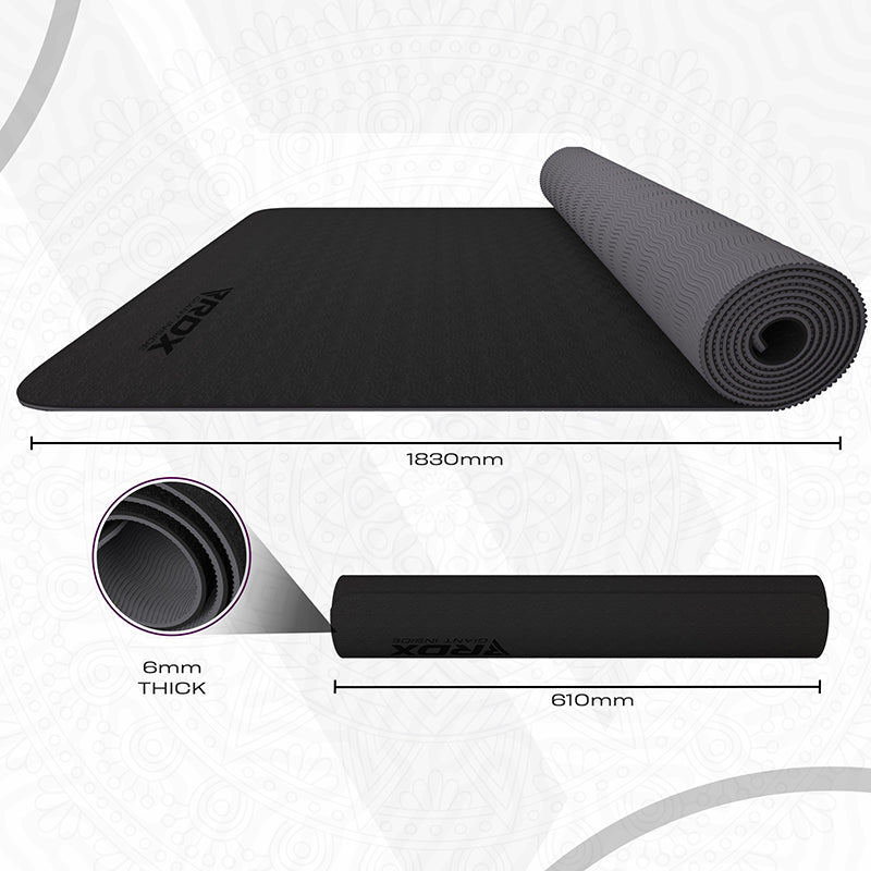 RDX DC 6mm 4-in-1 TPE Yoga Mat Set