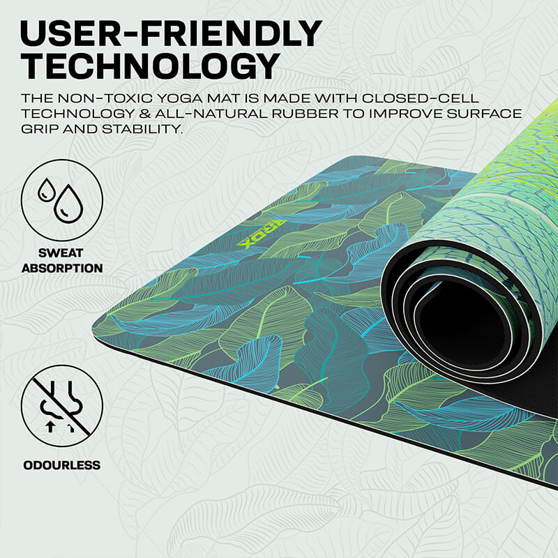 RDX D9 6mm 4-in-1 PU Rubber Yoga Mat Set