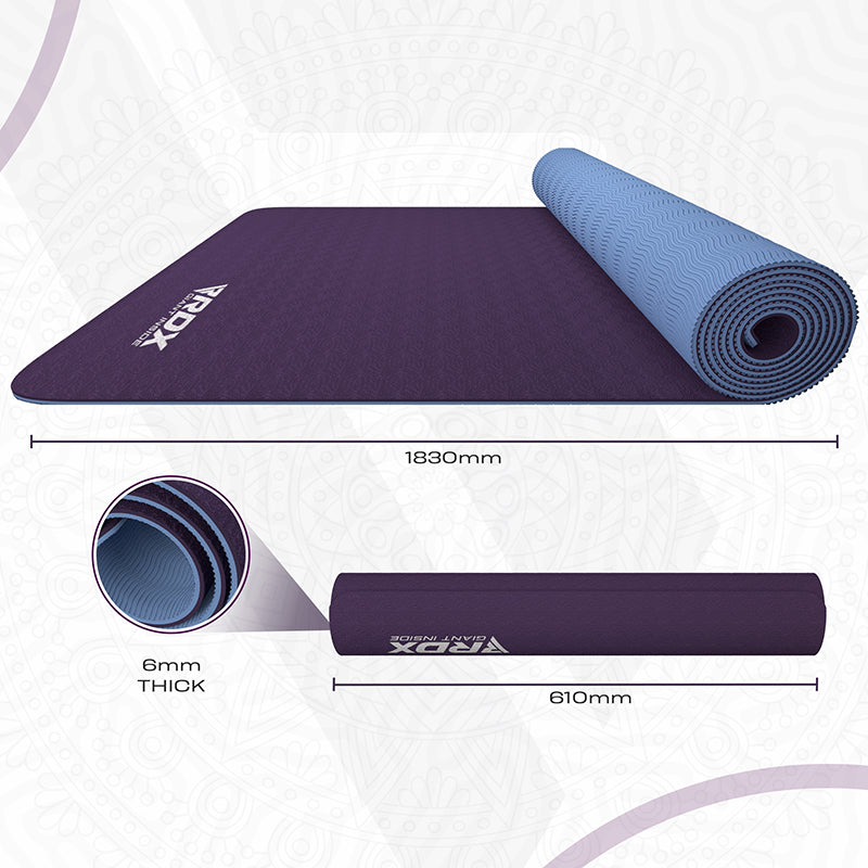 RDX DC 6mm 4-in-1 TPE Yoga Mat Set