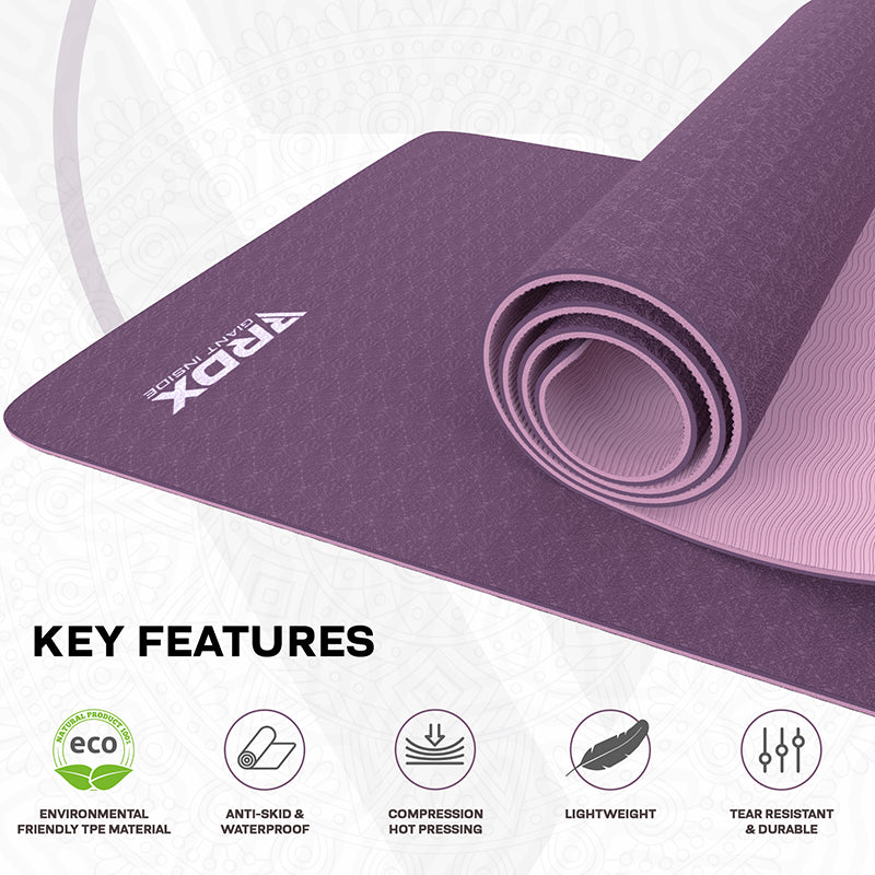 RDX DC 6mm 4-in-1 TPE Yoga Mat Set