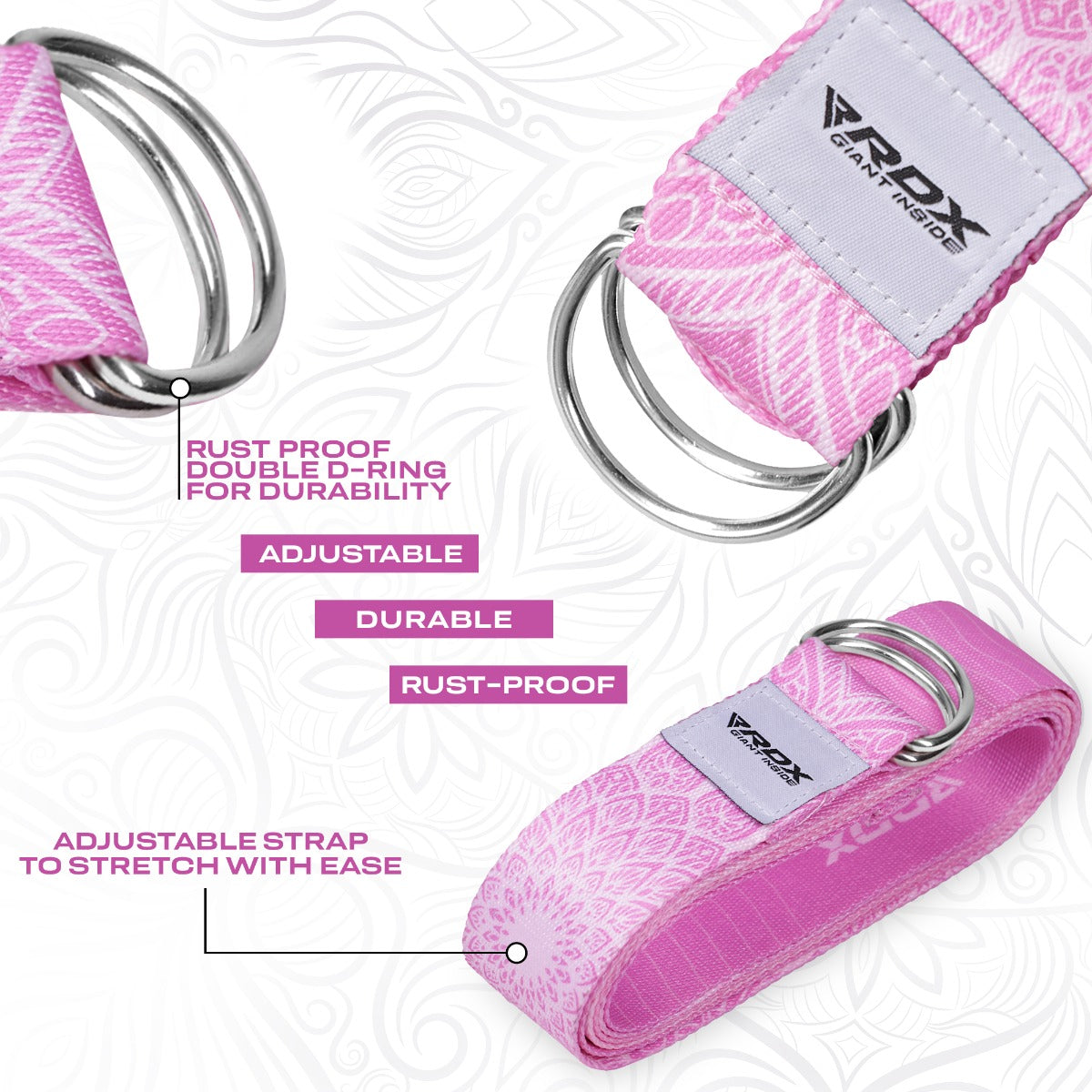 RDX F13 Sangle De Yoga AntidÃ©rapante En Coton Avec Boucle En D En Acier Inoxydable