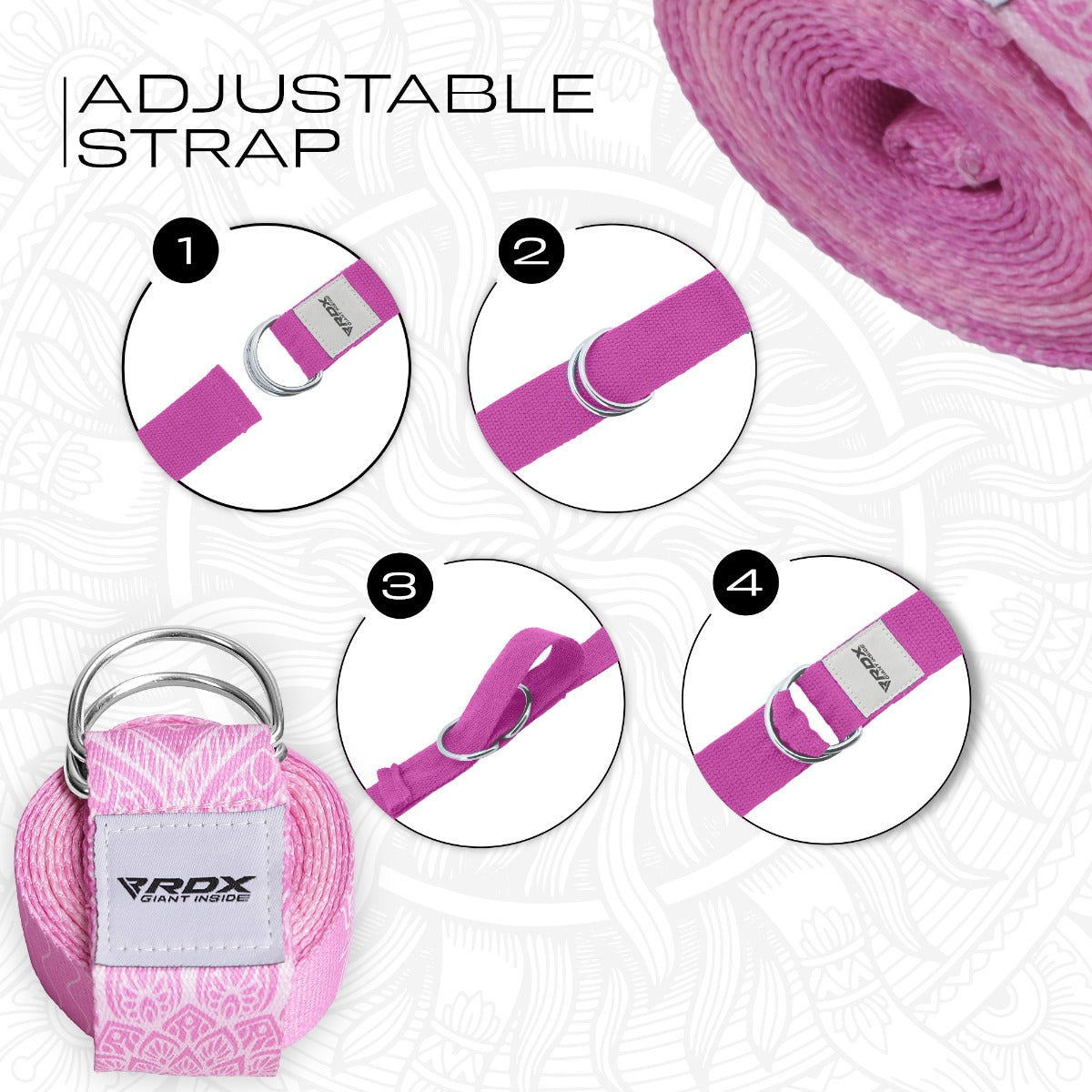 RDX F13 Sangle De Yoga AntidÃ©rapante En Coton Avec Boucle En D En Acier Inoxydable
