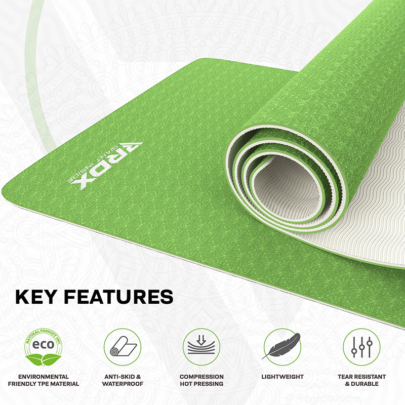 RDX DC 6mm 4-in-1 TPE Yoga Mat Set