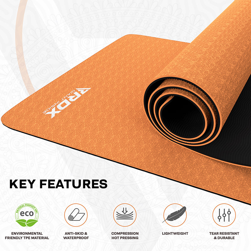 RDX DC 6mm 4-in-1 TPE Yoga Mat Set