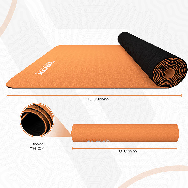 RDX DC 6mm 4-in-1 TPE Yoga Mat Set