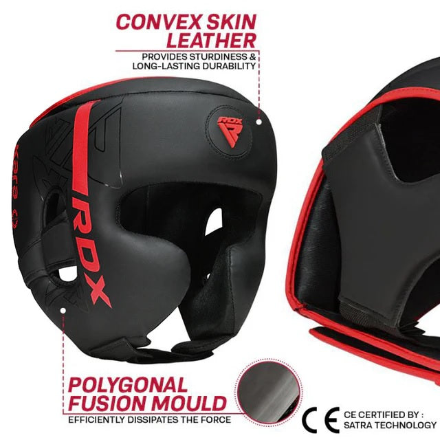 RDX Kara F6 Kafa Koruyucu Profesyonel Boks, Kick Boks ve MMA Baş Koruyucu