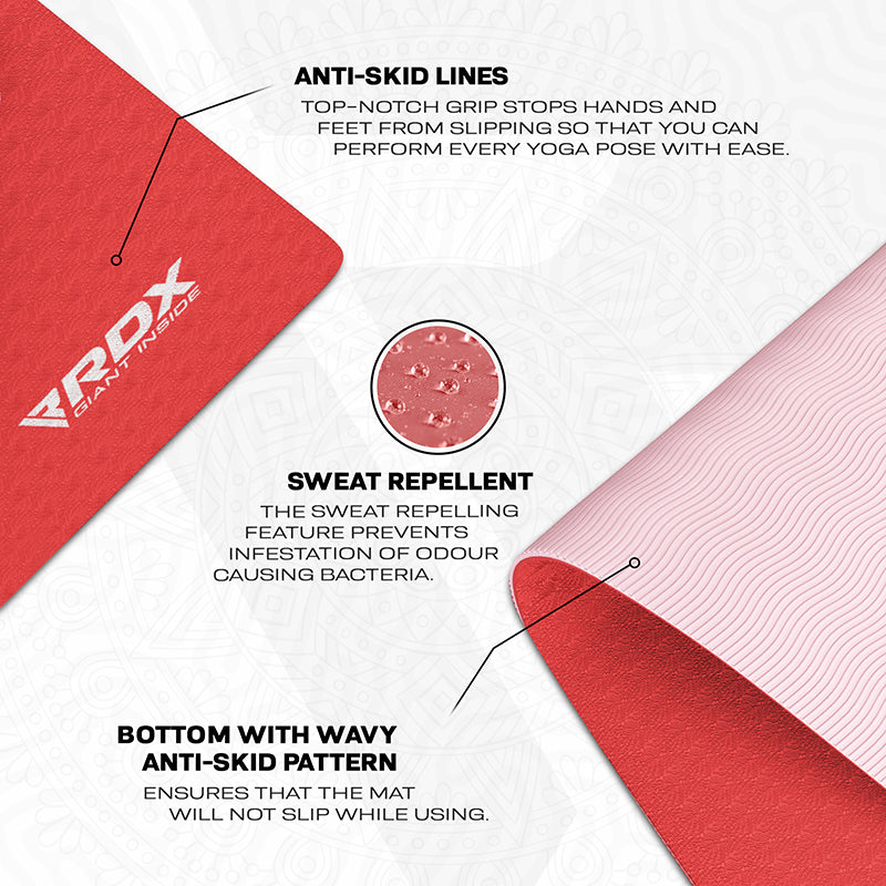 RDX DC 6mm 4-in-1 TPE Yoga Mat Set