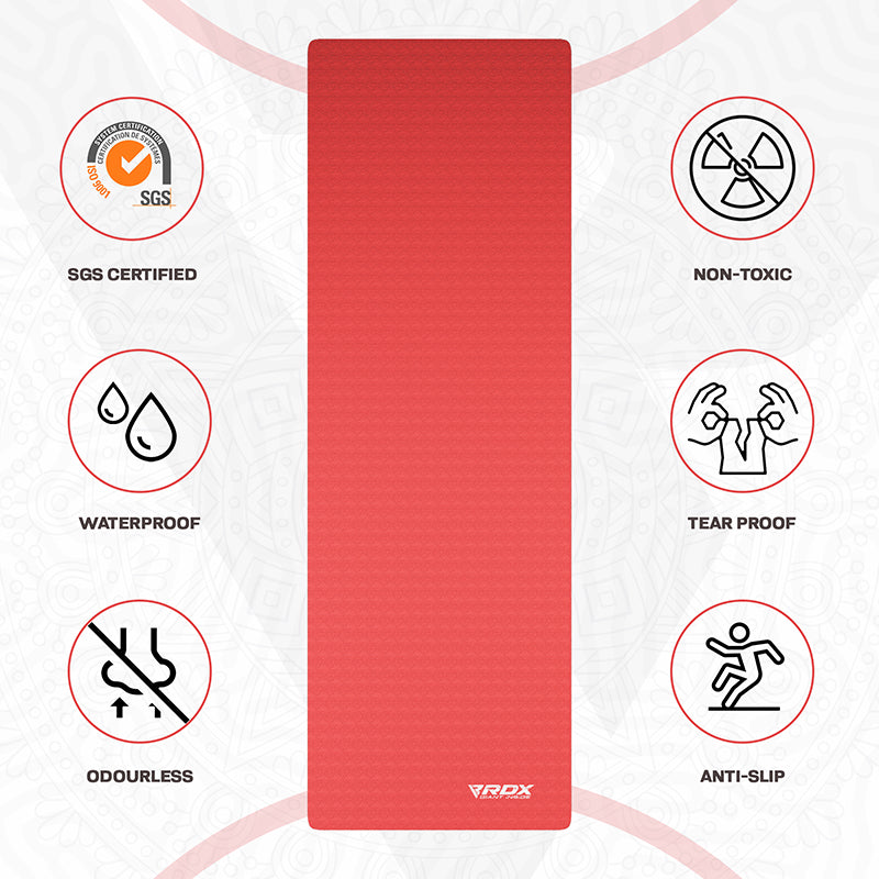 RDX DC 6mm 4-in-1 TPE Yoga Mat Set