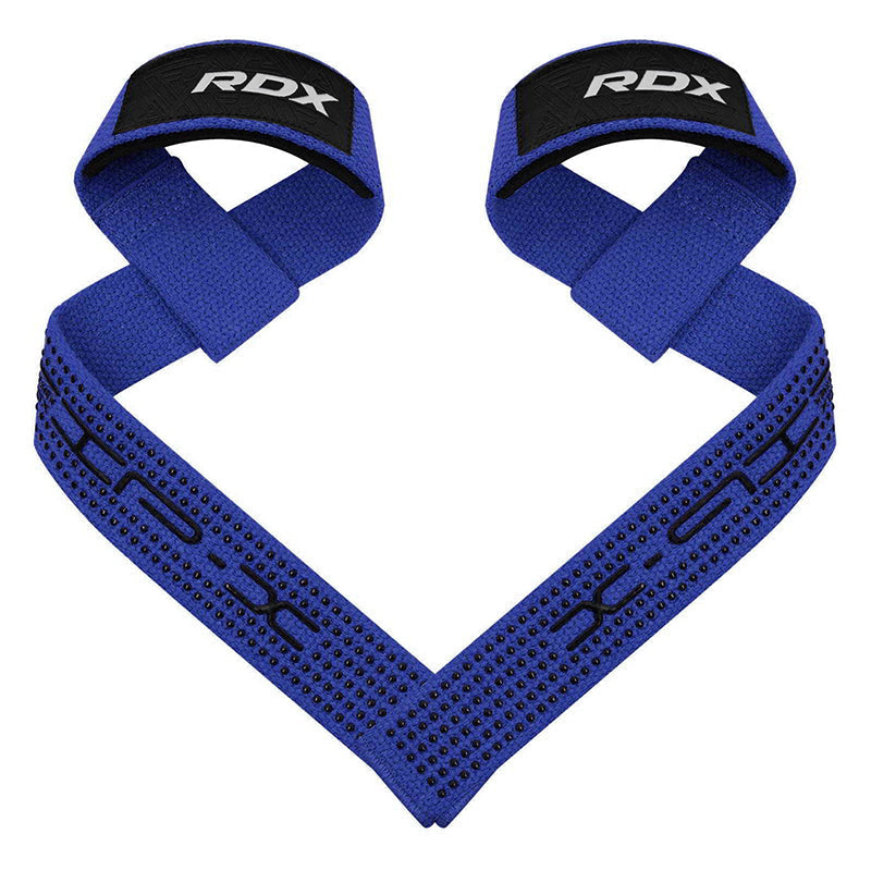 RDX S4 Weightlifting Wrist Straps#color_blue